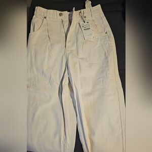 Cream Wide-Leg Pants